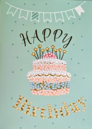 HB1 (II) Kit pictura cu diamante – set 3 felicitari (18 x 13 cm) – Model La Multi Ani (II) - imagine 1
