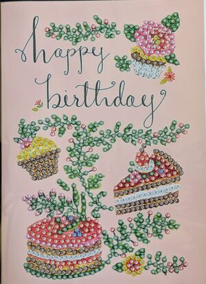HB3 (1) Kit pictura cu diamante - set 3 felicitari (18 x 13 cm) - Model La Multi Ani (I) - imagine 1