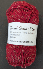 Fir cu lână Tweed Garn Eco – Rosu cu alb, 50g / 250m
